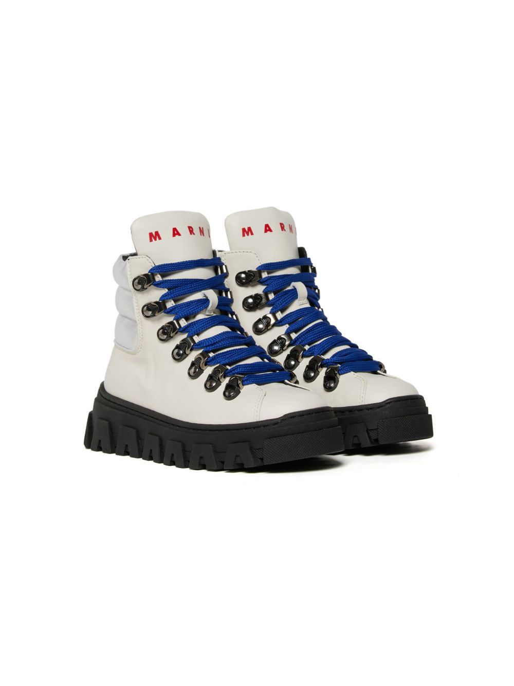 Marni Kids logo印花系带运动鞋 - 白色