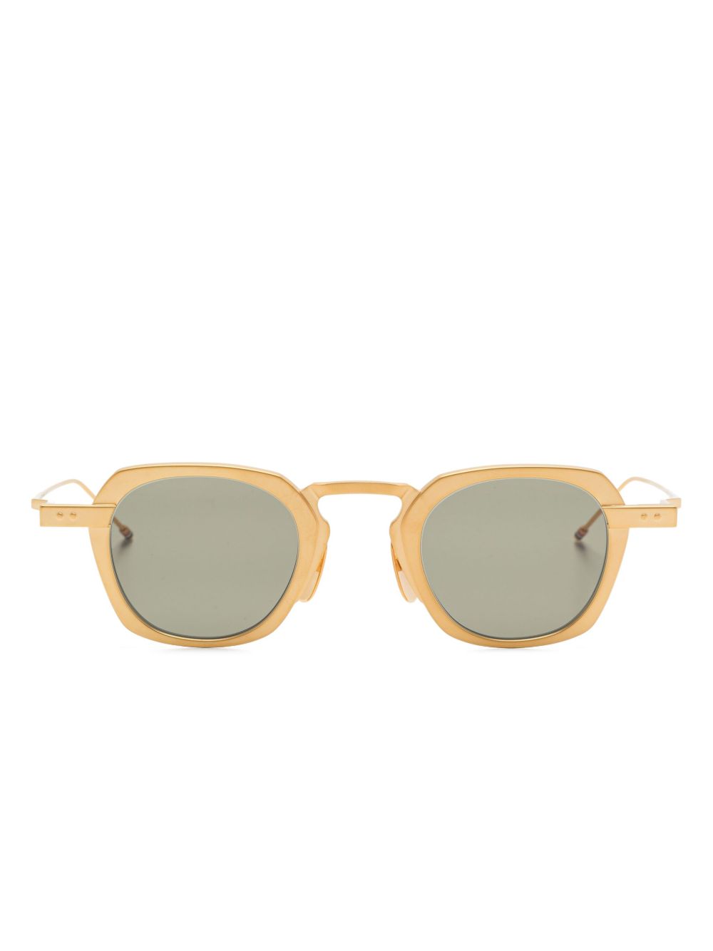 Thom Browne Eyewear 几何形镜框太阳眼镜 - 金色