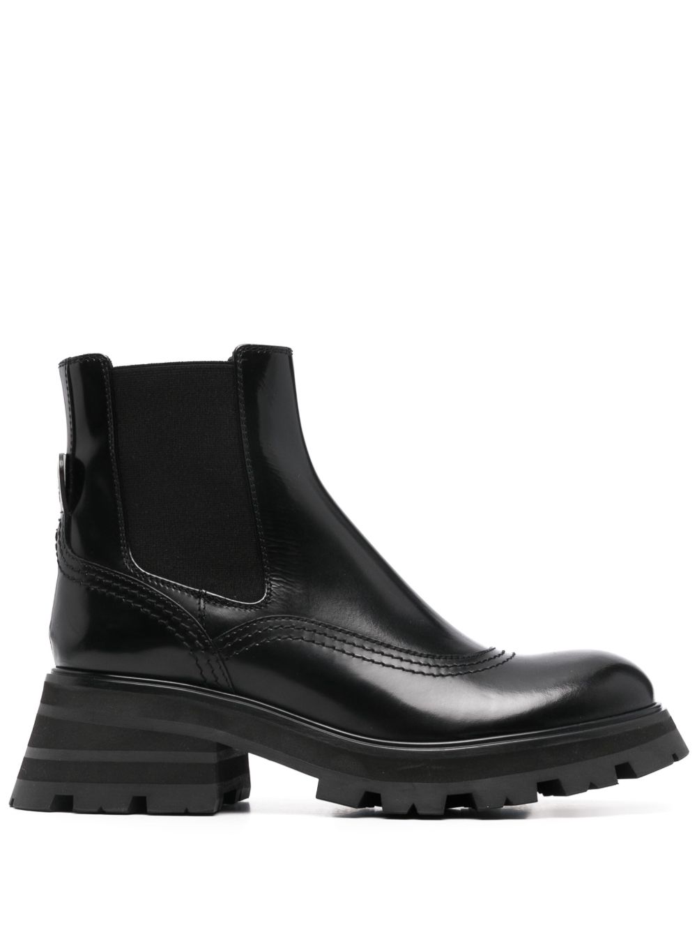 Alexander McQueen Wander 皮质切尔西靴 - 黑色