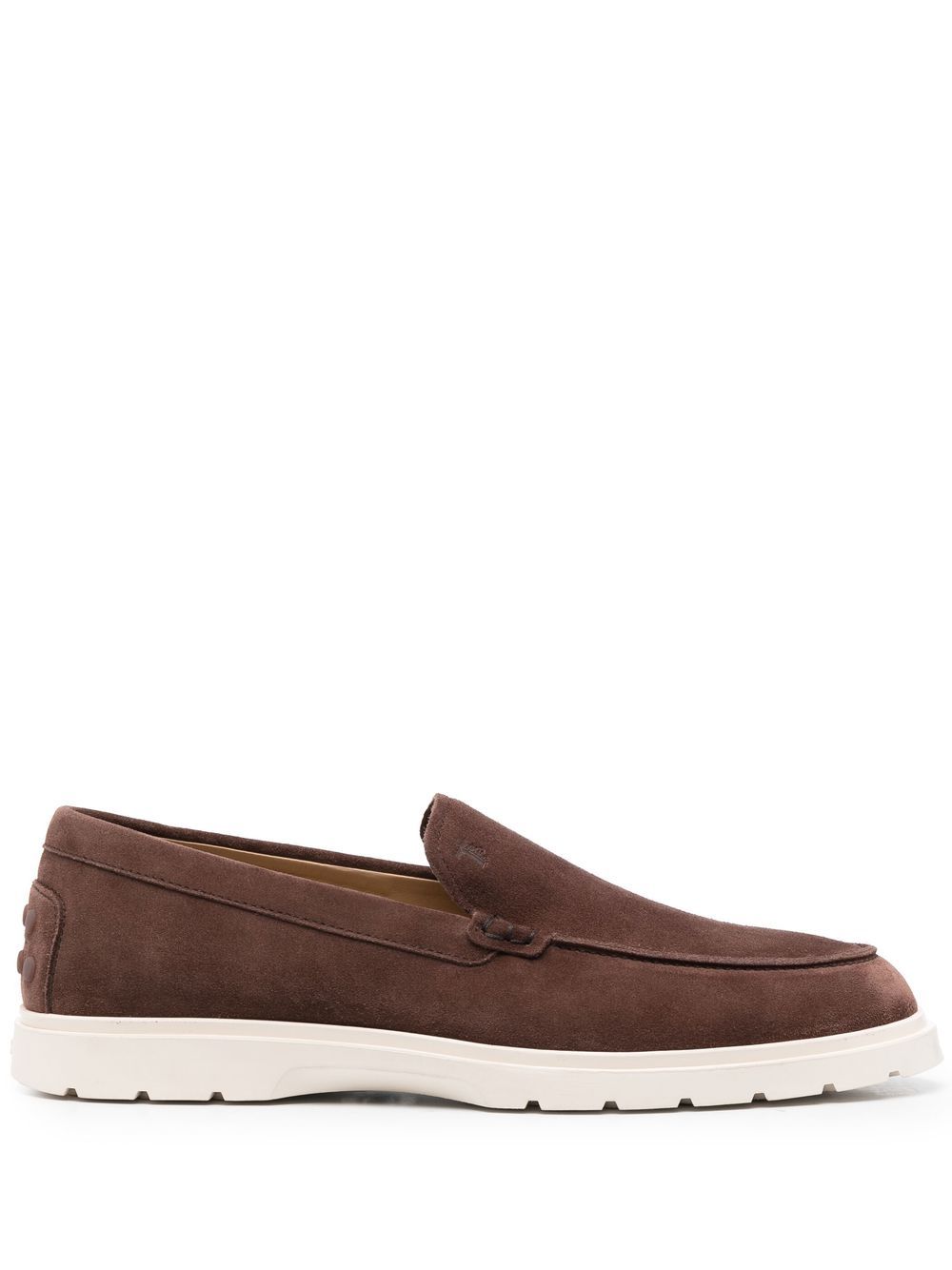 Tod's 杏仁形鞋头绒面皮乐福鞋 - 褐色