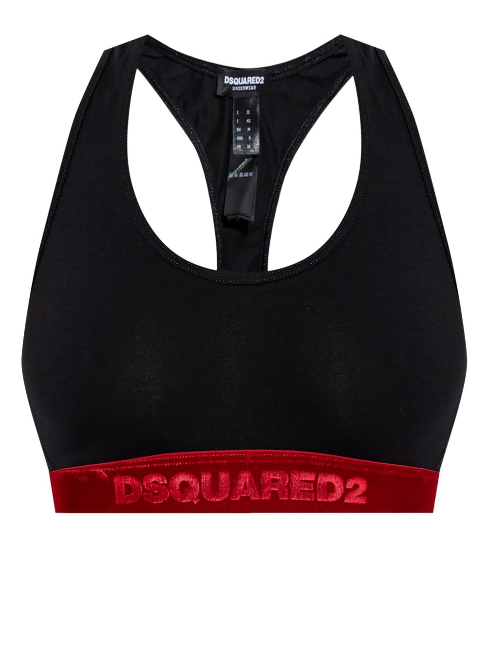 DSQUARED2 logo文胸 - 黑色
