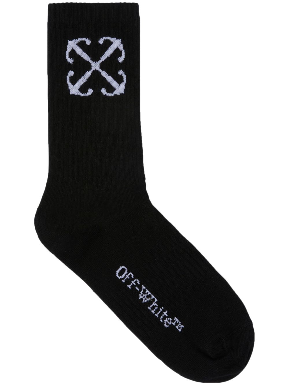 Off-White 箭头图案针织袜 - 黑色