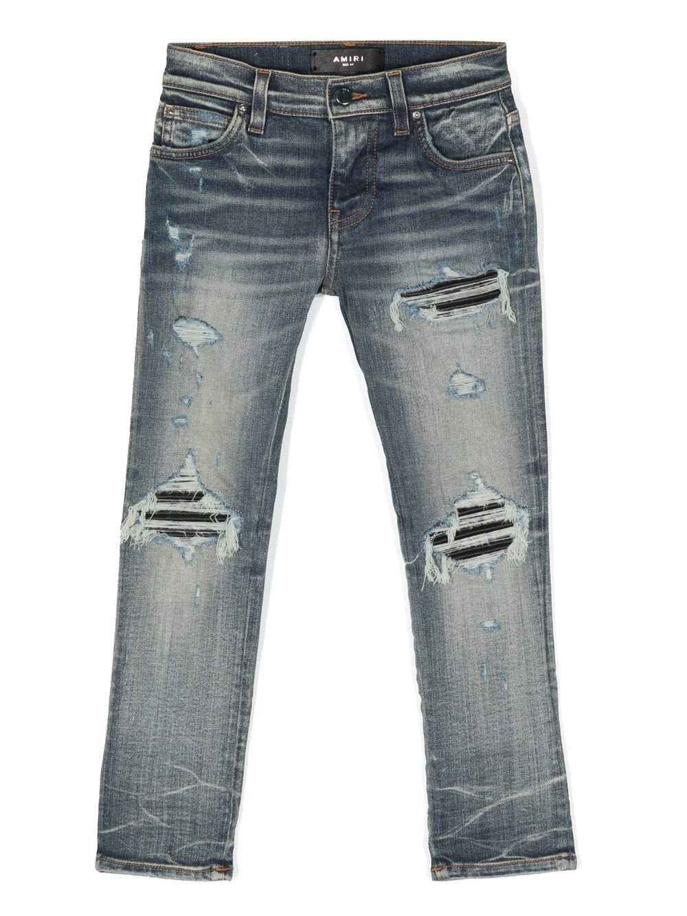 AMIRI KIDS 仿旧修身牛仔裤 - 蓝色