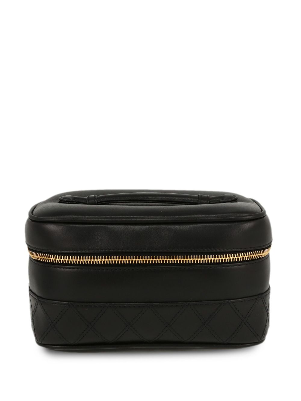 CHANEL Pre-Owned 菱纹绗缝皮质化妆包（1996年典藏款） - 黑色