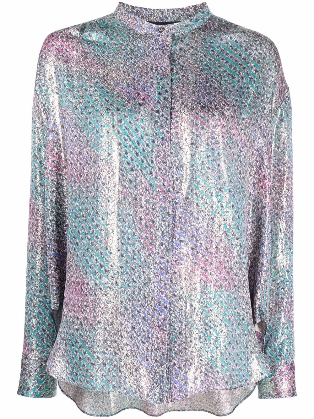 ISABEL MARANT 虹彩效果金银丝衬衫 - 蓝色