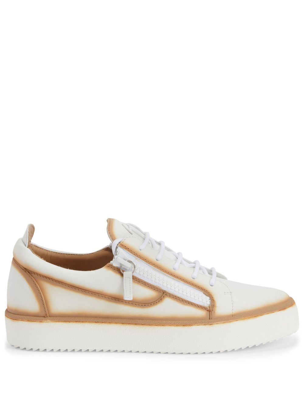 Giuseppe Zanotti Frankie 缝线细节低帮运动鞋 - 白色