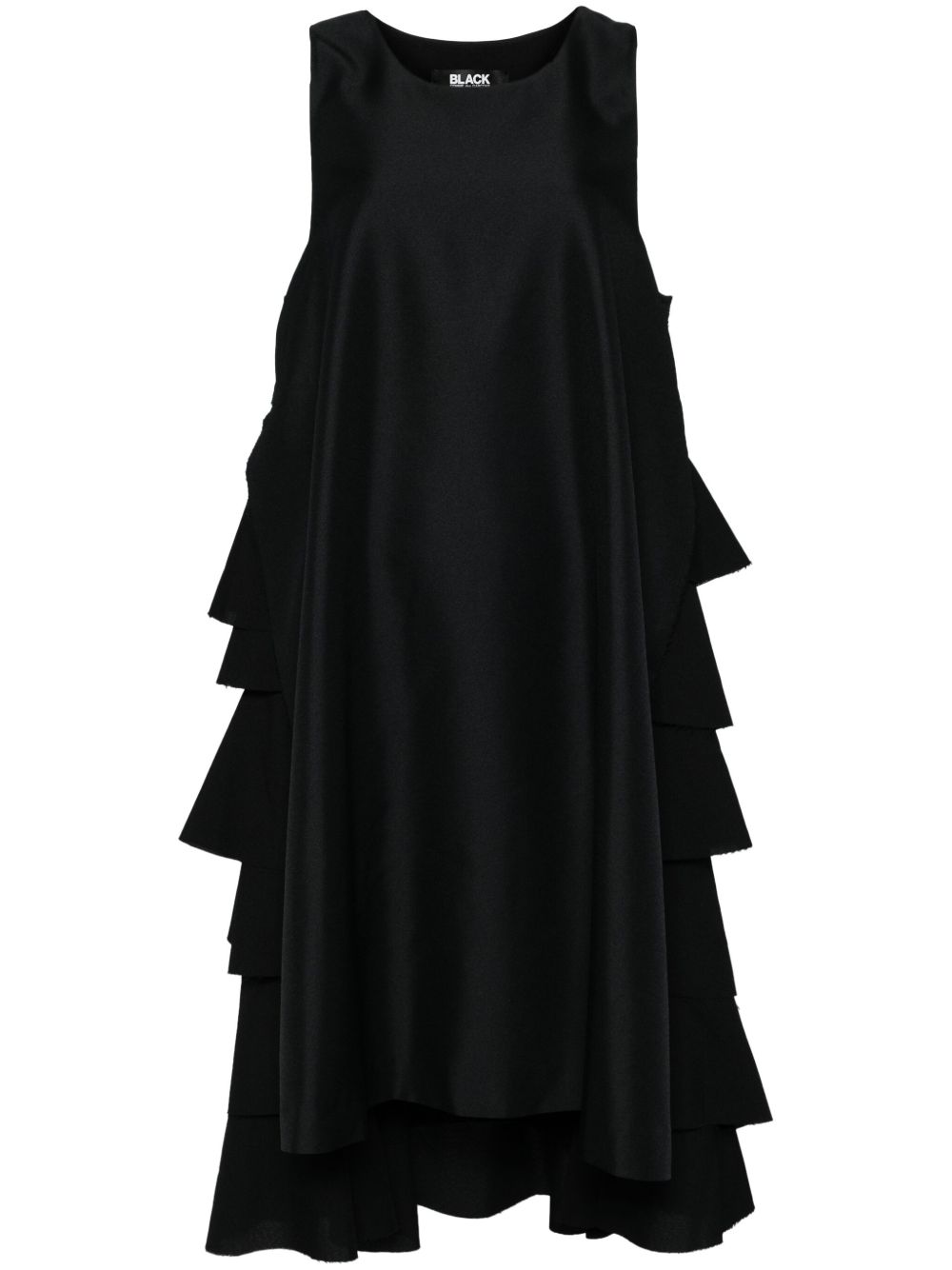 Black Comme Des Garçons 荷叶边A字连衣裙 - 黑色