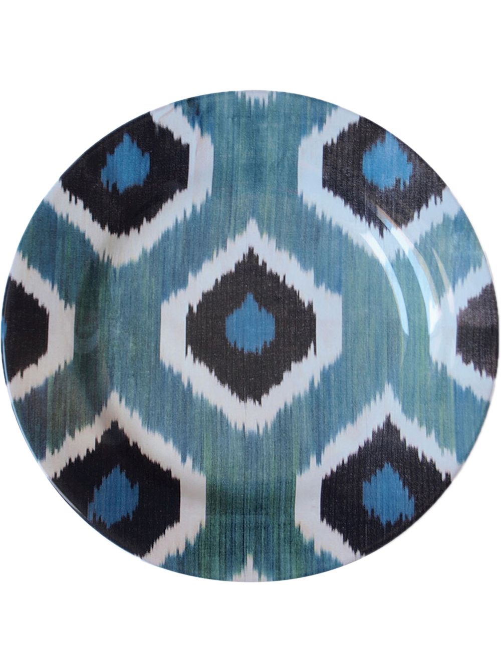Les-Ottomans Ikat 陶瓷圆盘（19厘米） - 蓝色