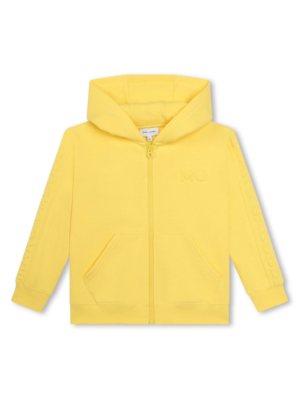 Marc Jacobs Kids logo压纹拉链连帽衫 - 黄色