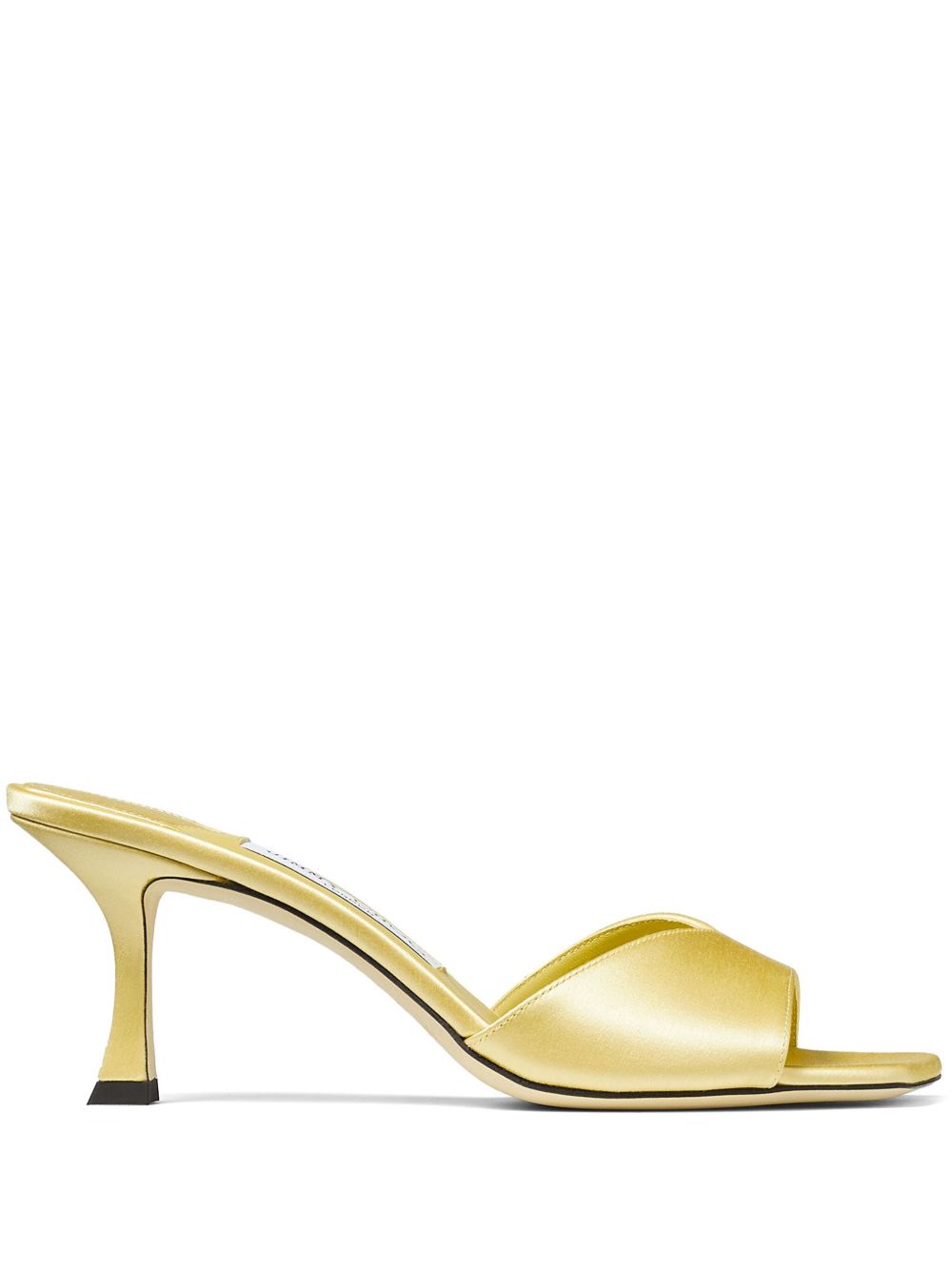 Jimmy Choo Skye 中跟缎面穆勒鞋 - 黄色