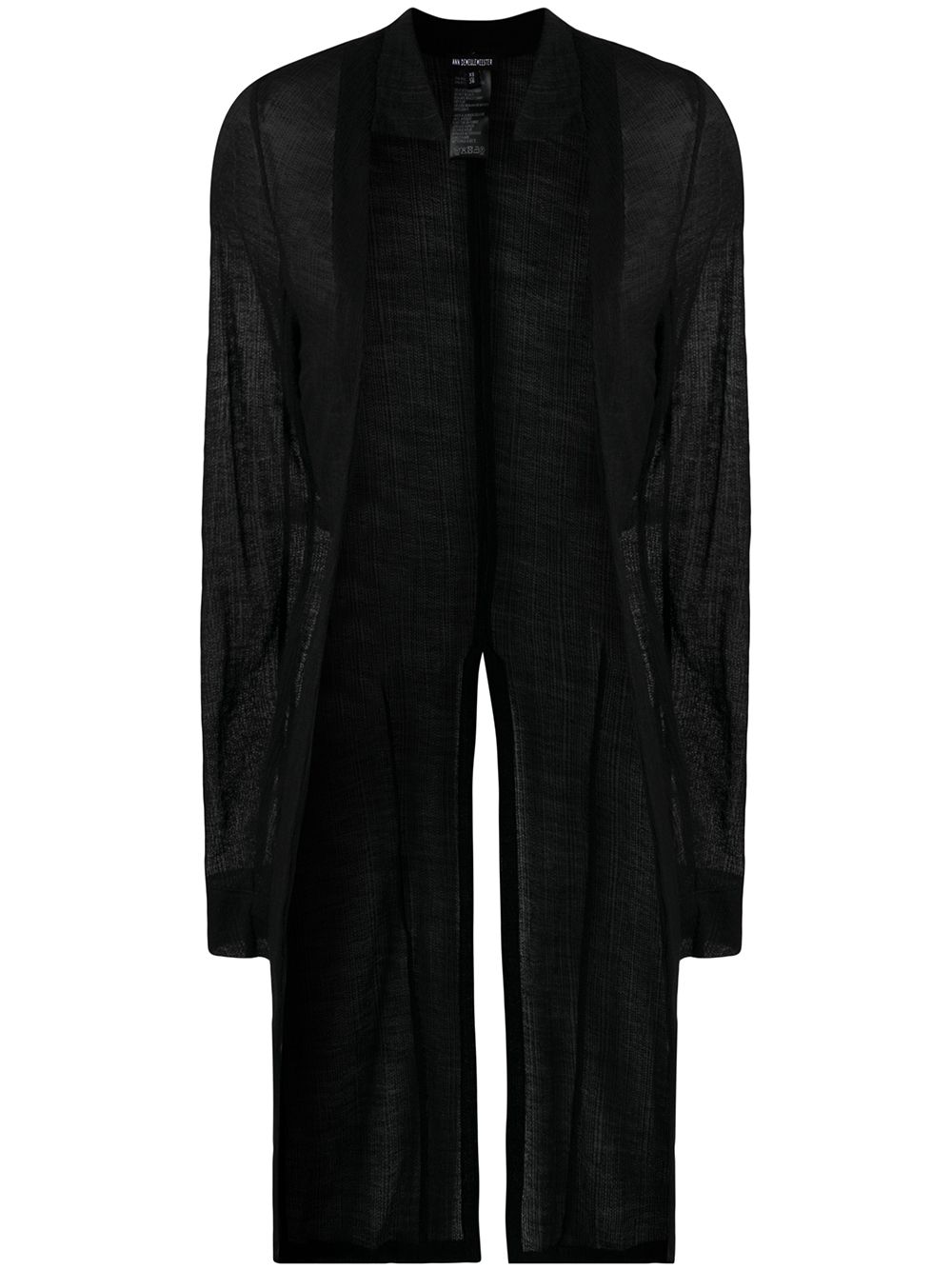 Ann Demeulemeester 半透明密织开衫 - 黑色