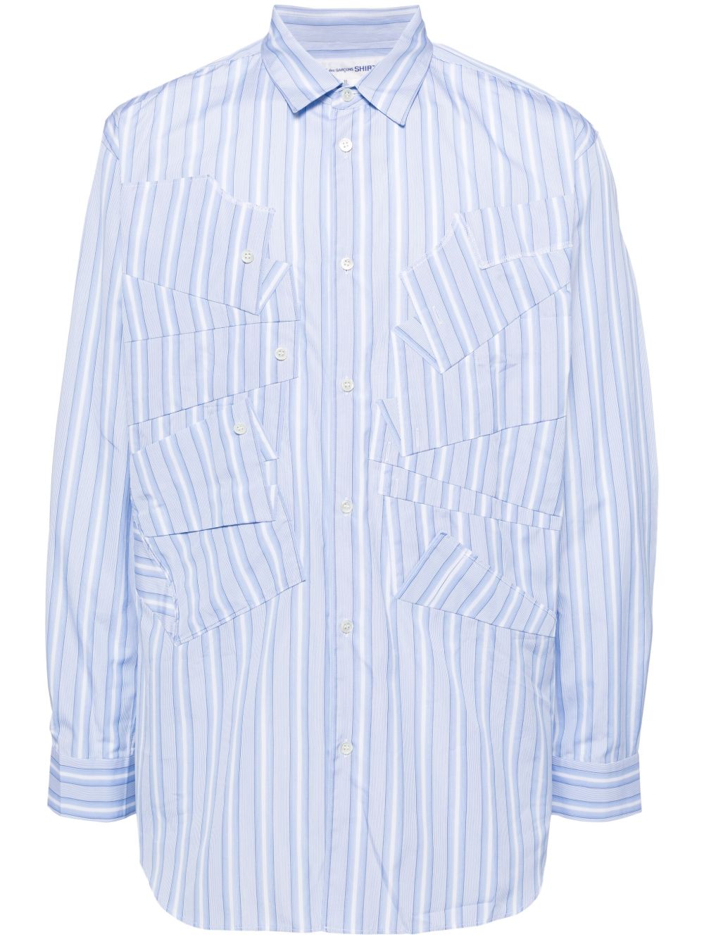 Comme Des Garçons Shirt 条纹印花衬衫 - 蓝色