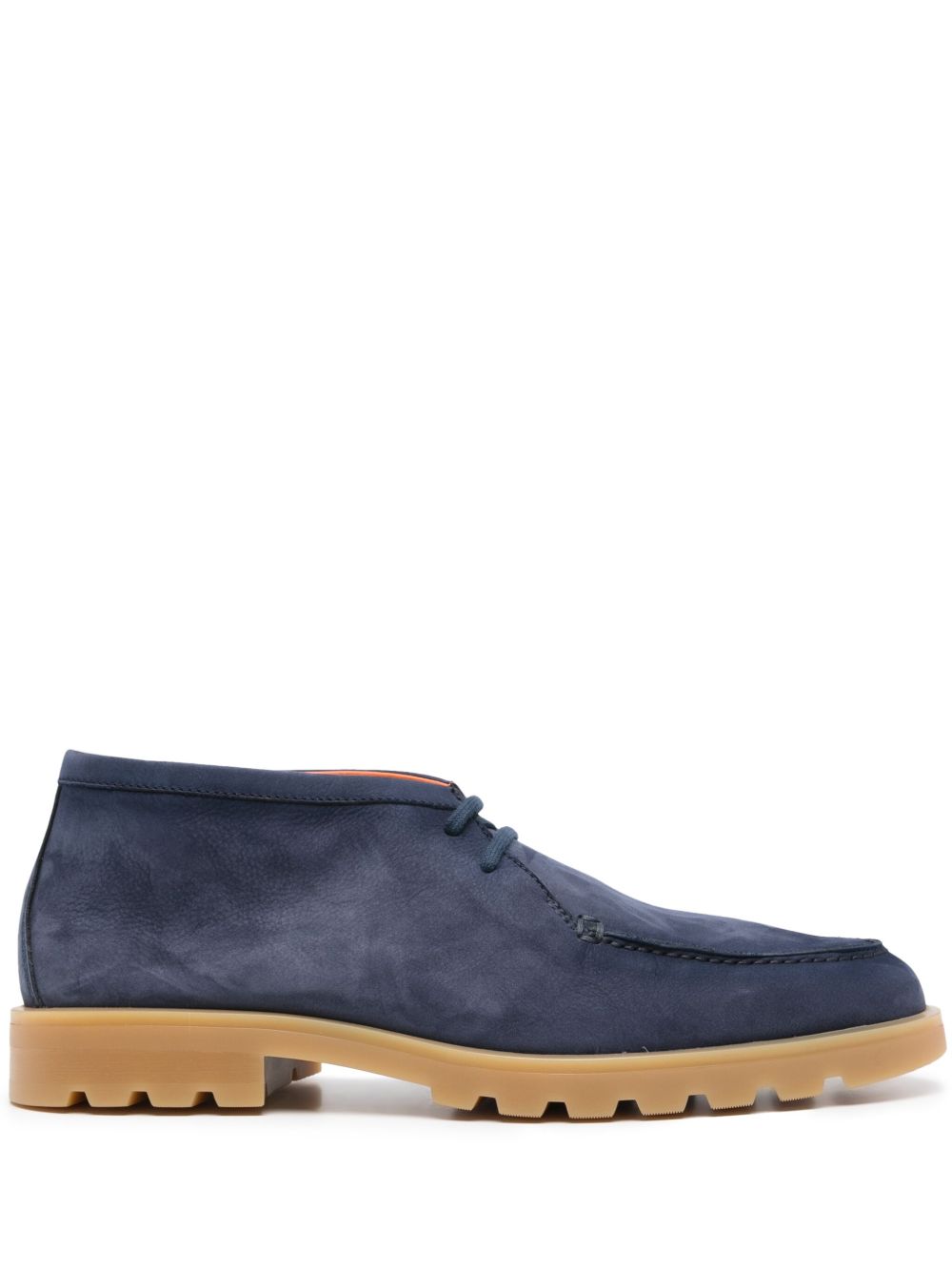 Santoni 绒面皮沙漠靴 - 蓝色
