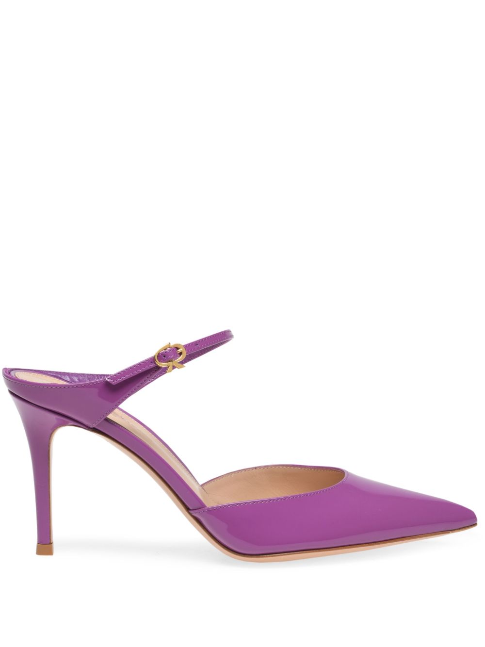 Gianvito Rossi 亮面效果高跟穆勒鞋（9.5厘米） - 紫色