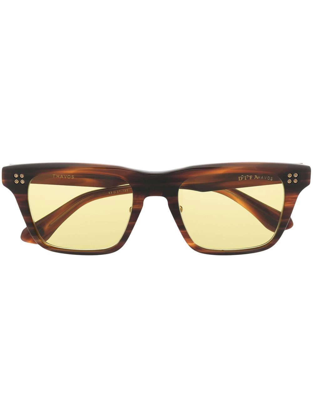 Dita Eyewear Thavos 方框太阳眼镜 - 褐色