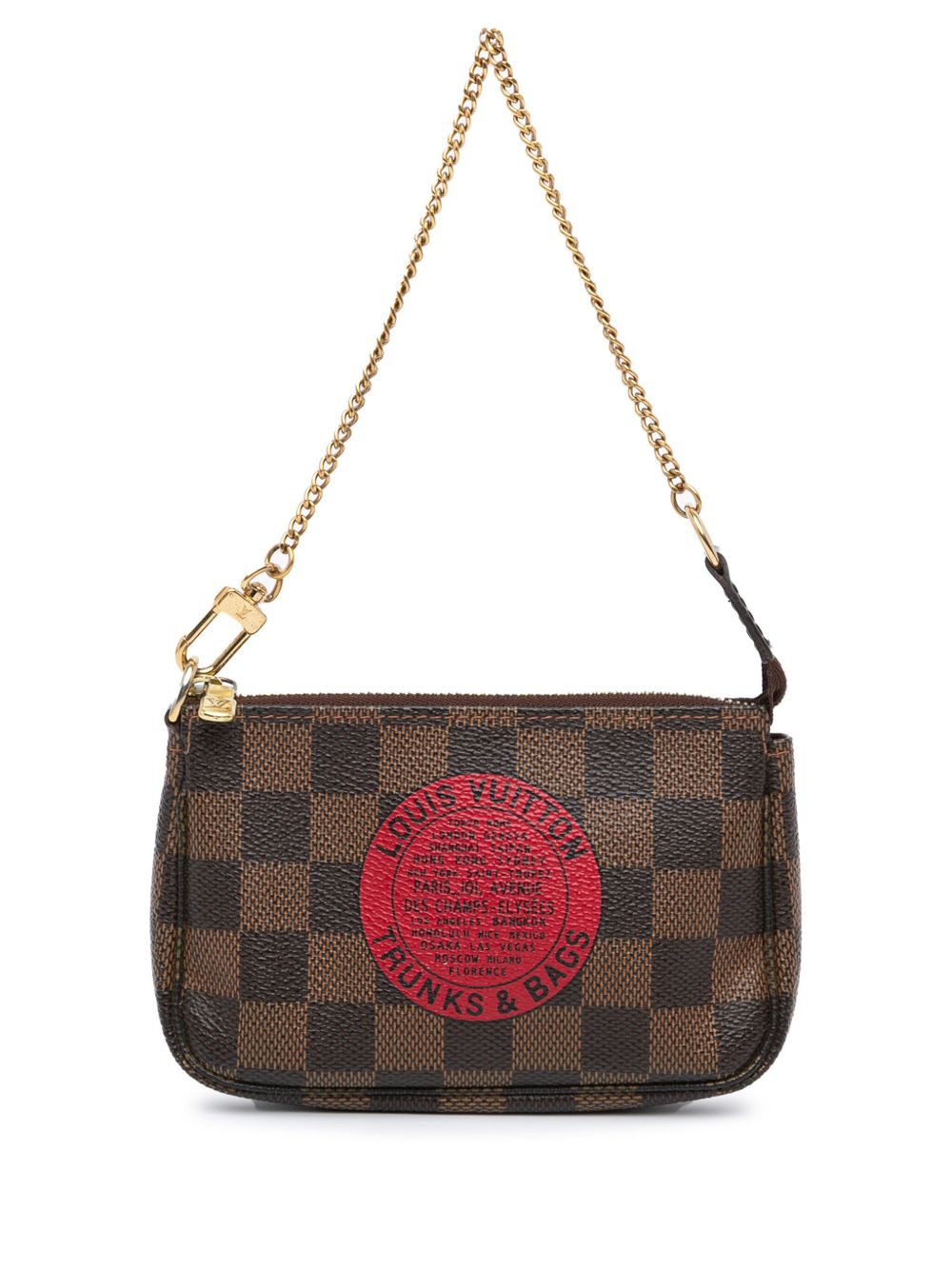 Louis Vuitton Pre-Owned Damier Ebene Trunks and Bags Pochette Accessoires 迷你手提包（2008年典藏款） - 褐色