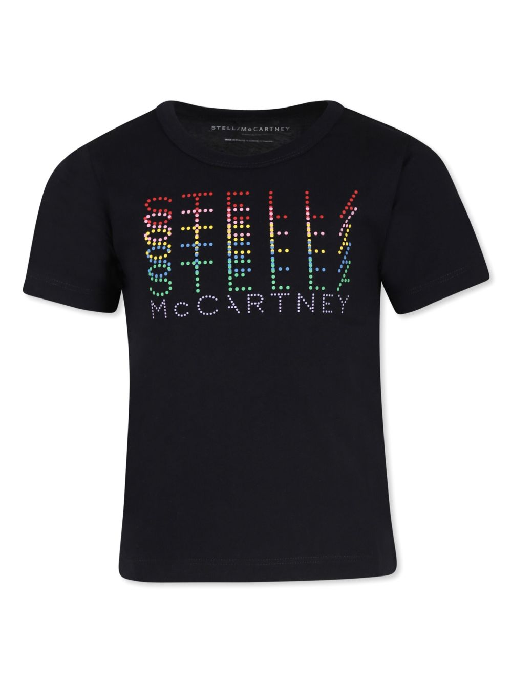 Stella McCartney Kids 虹彩光泽logo T恤 - 黑色