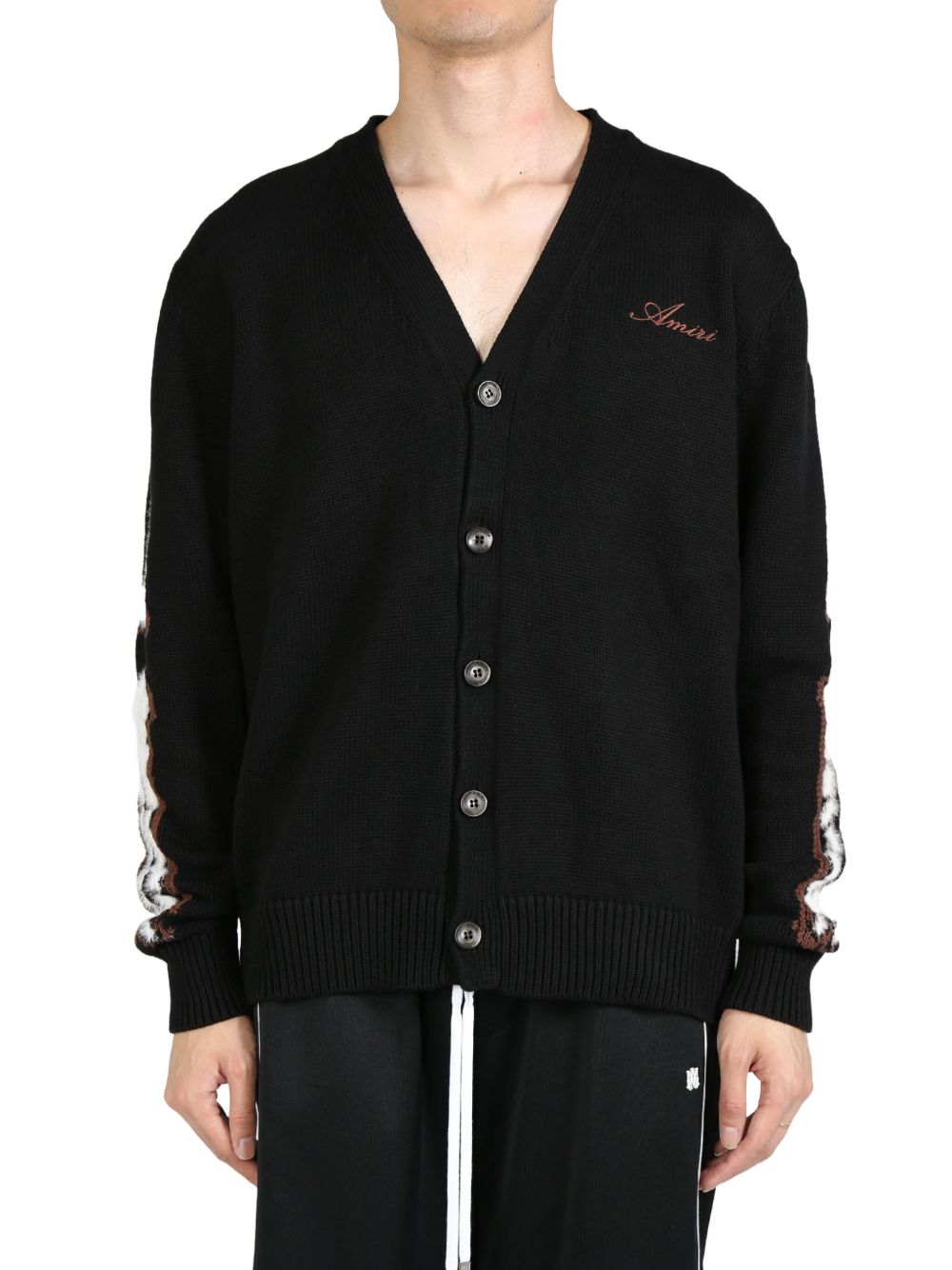 AMIRI Leopard Bones cardigan - 黑色