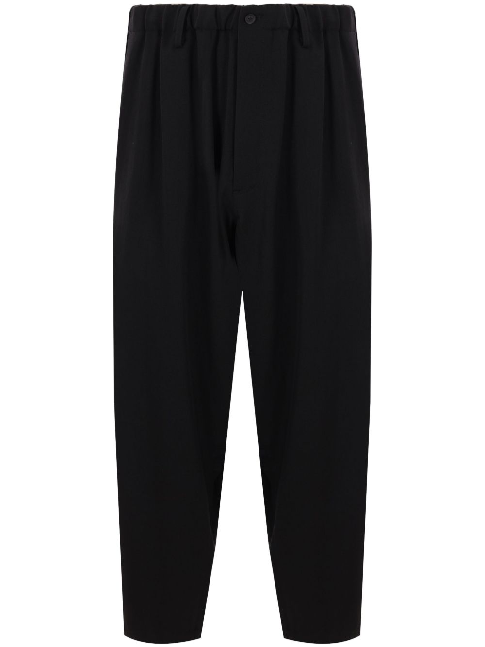 Yohji Yamamoto 松紧裤腰长裤 - 黑色