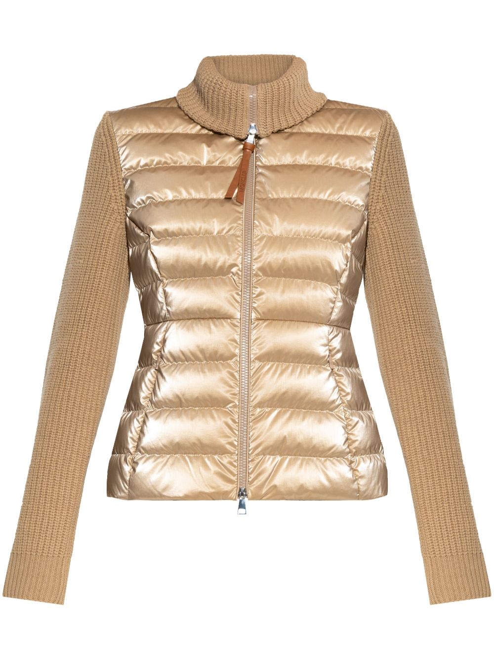 Moncler 填充拼接羊毛开衫 - 中性色