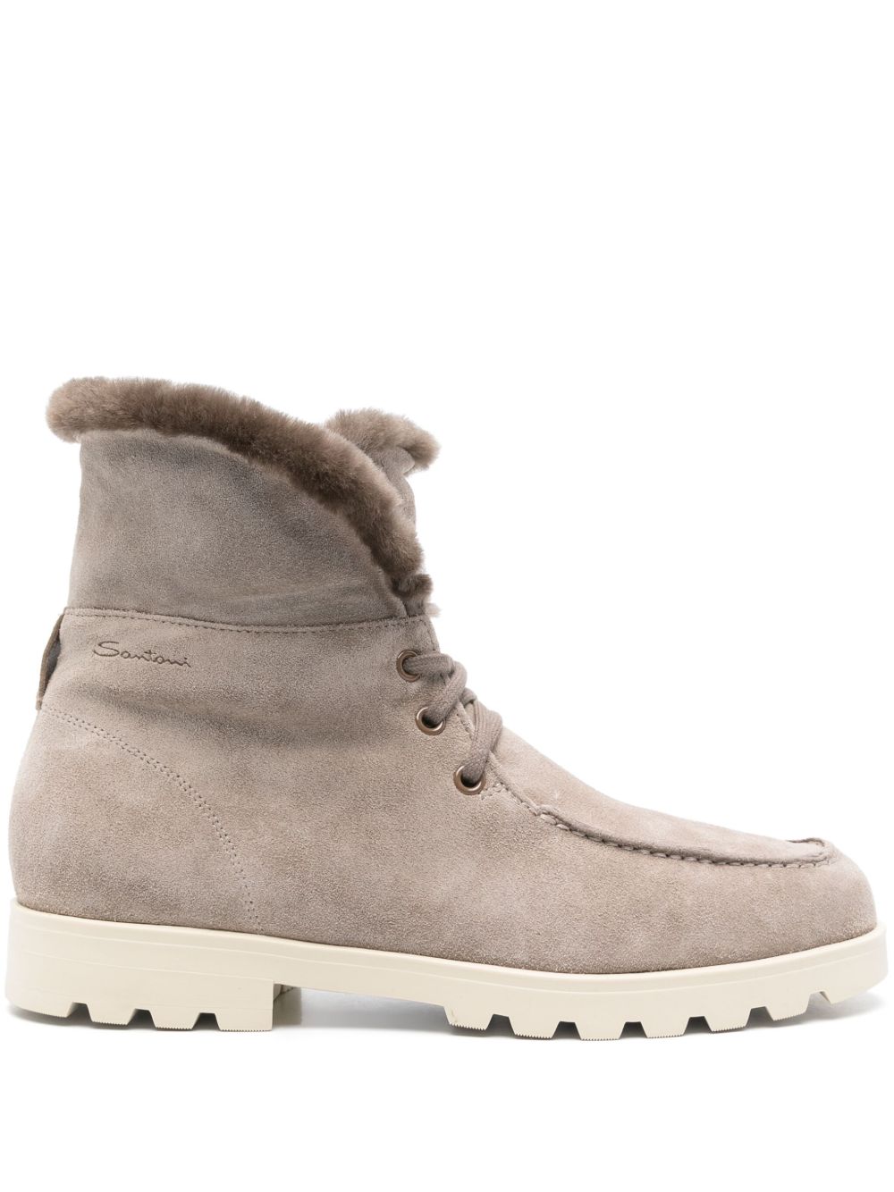 Santoni 绒面皮登山靴 - 中性色