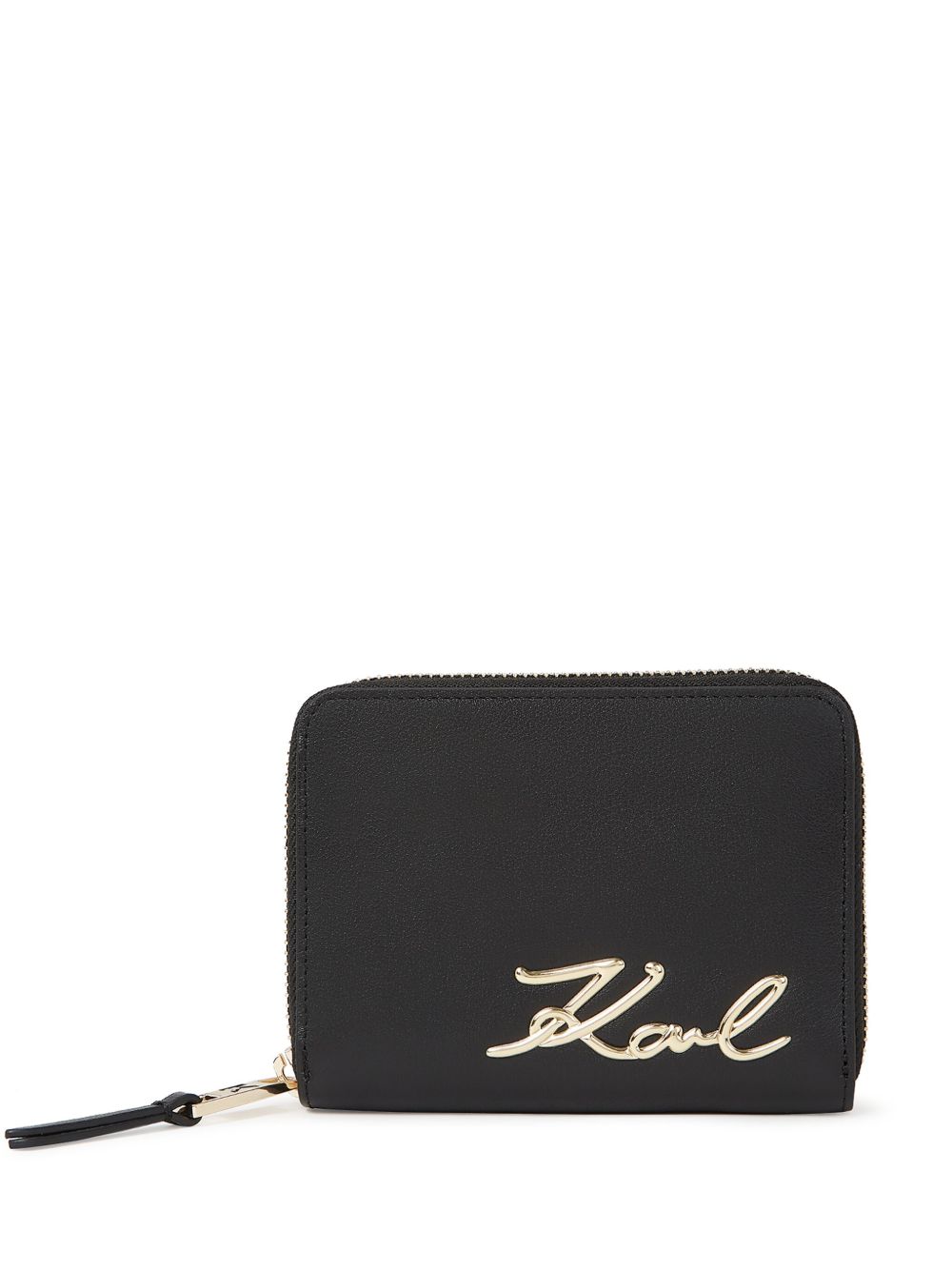 Karl Lagerfeld Signature 环绕式拉链钱包 - 黑色