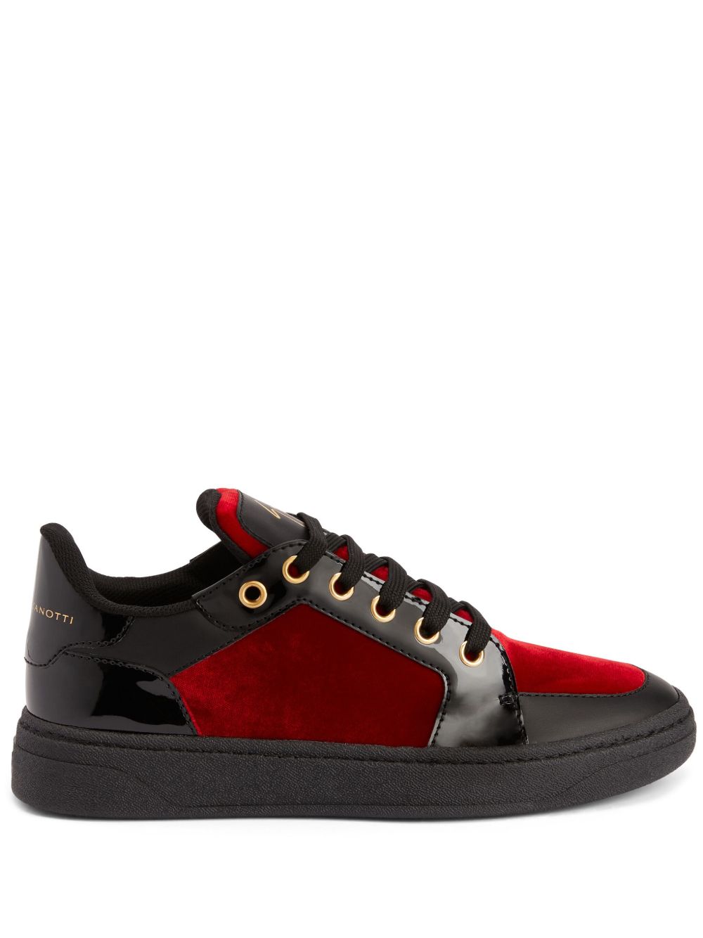 Giuseppe Zanotti GZ94 拼接丝绒运动鞋 - 黑色