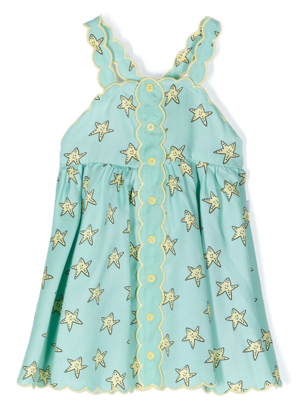 Stella McCartney Kids Smiling Stella Star 印花连衣裙套装 - 绿色