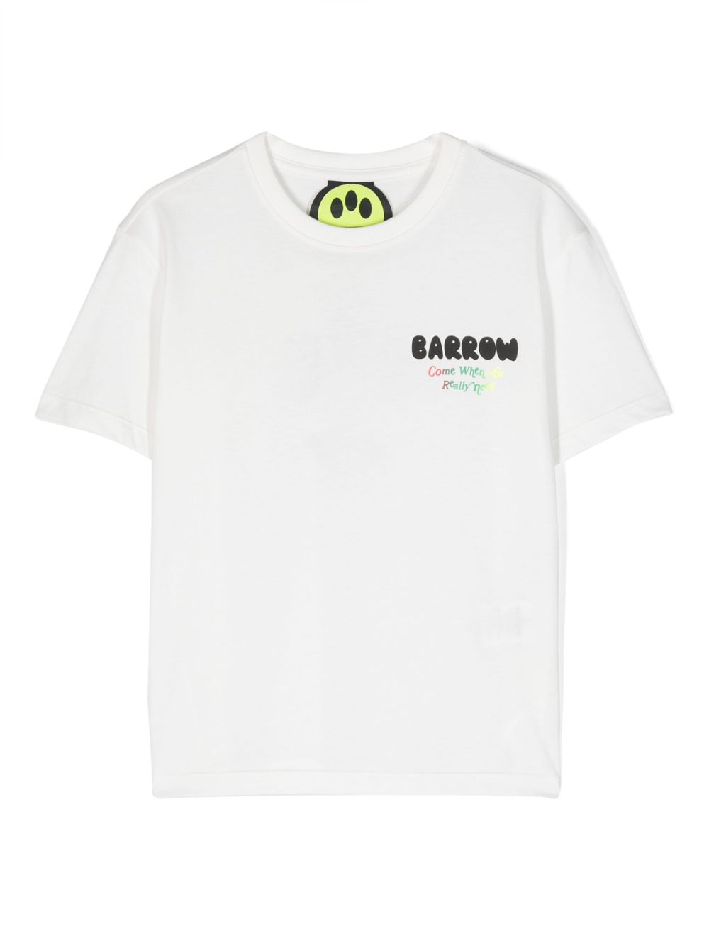 Barrow kids logo印花棉T恤 - 白色