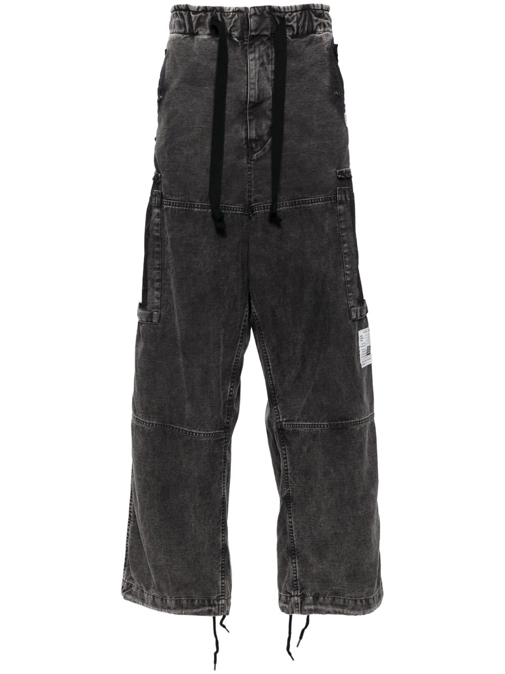 Maison MIHARA YASUHIRO 棉工装裤 - 黑色