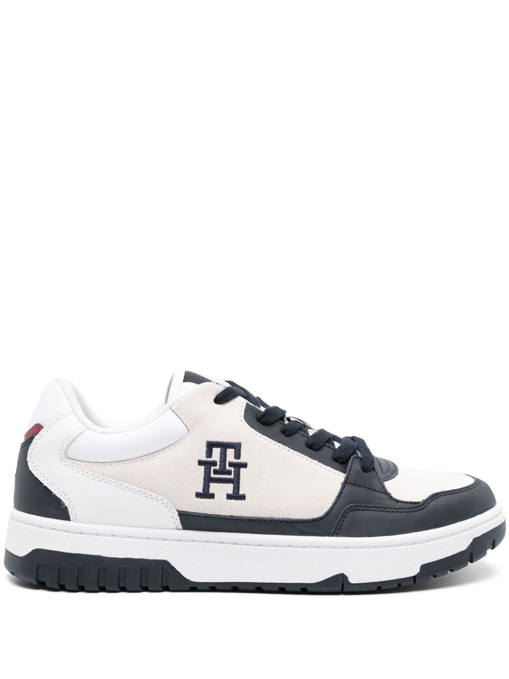 Tommy Hilfiger Basket Street 绒面皮厚底运动鞋 - 白色