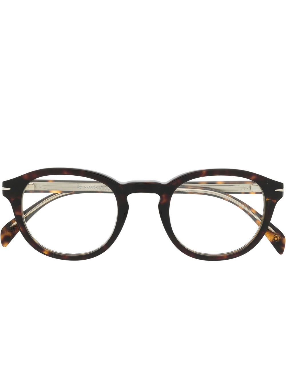 Eyewear by David Beckham 玳瑁纹圆框太阳眼镜 - 褐色