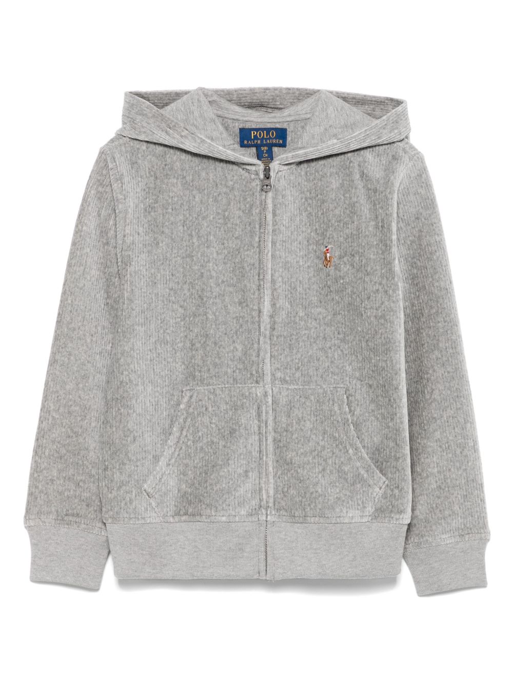 POLO RALPH LAUREN KIDS 灯芯绒连帽衫 - 灰色