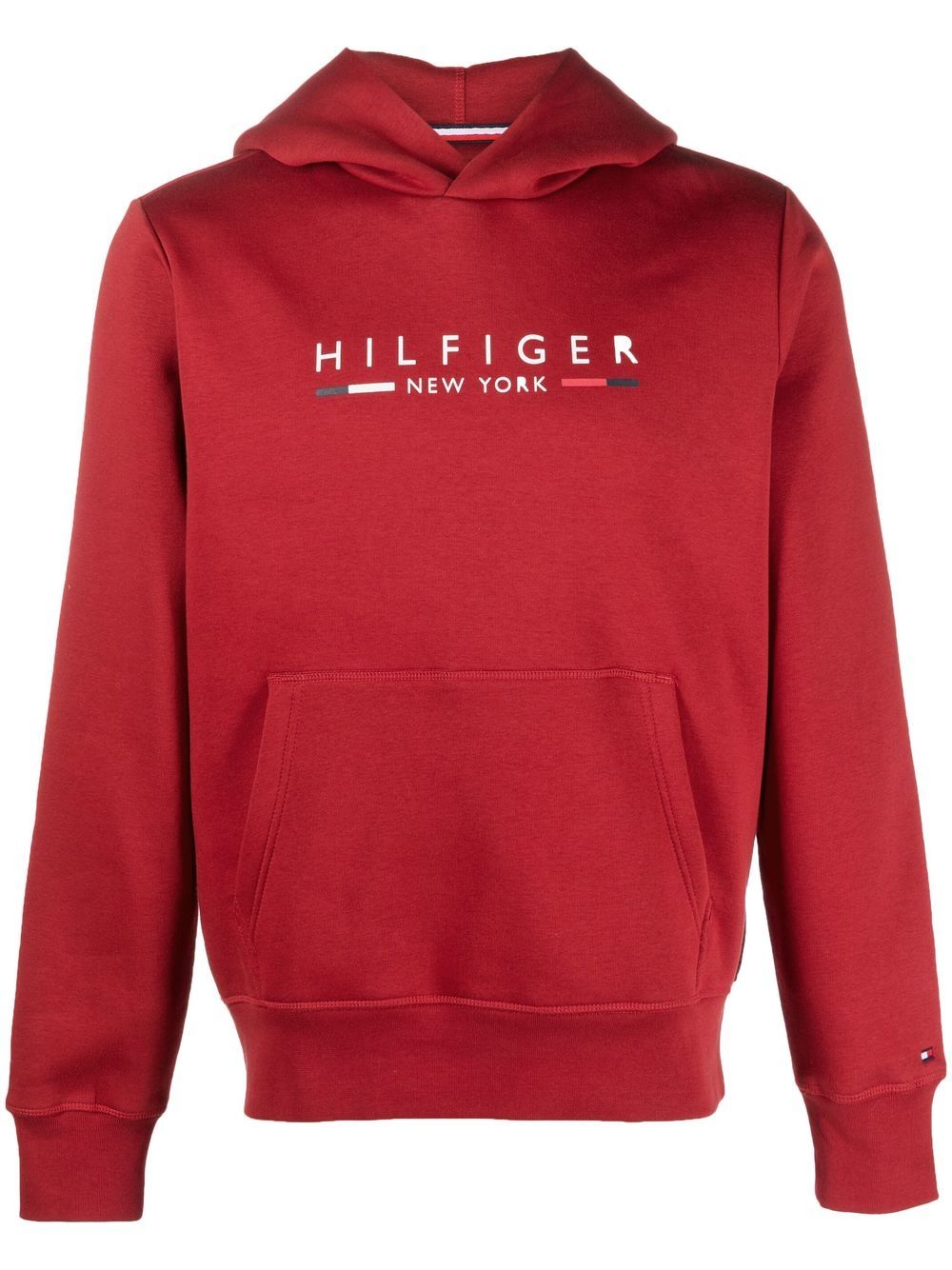 Tommy Hilfiger logo印花连帽衫 - 红色