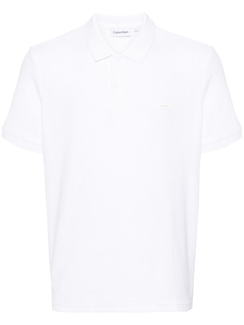 Calvin Klein 橡胶logo毛巾布polo衫 - 白色