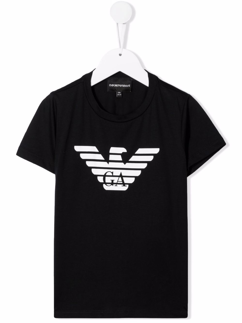 Emporio Armani Kids logo印花T恤 - 黑色