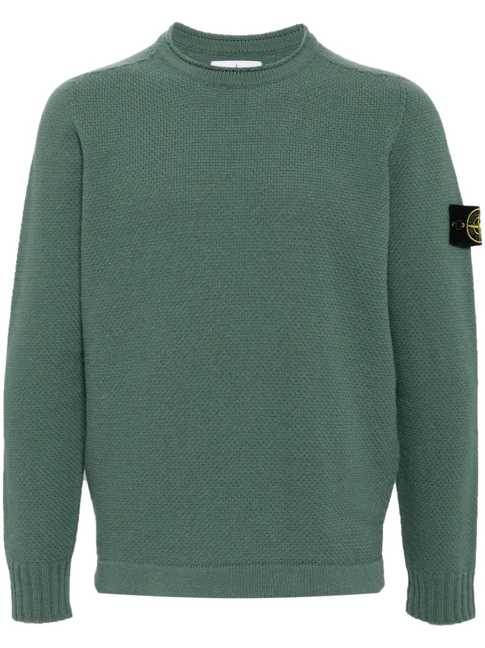 Stone Island Compass 图案针织毛衣 - 绿色