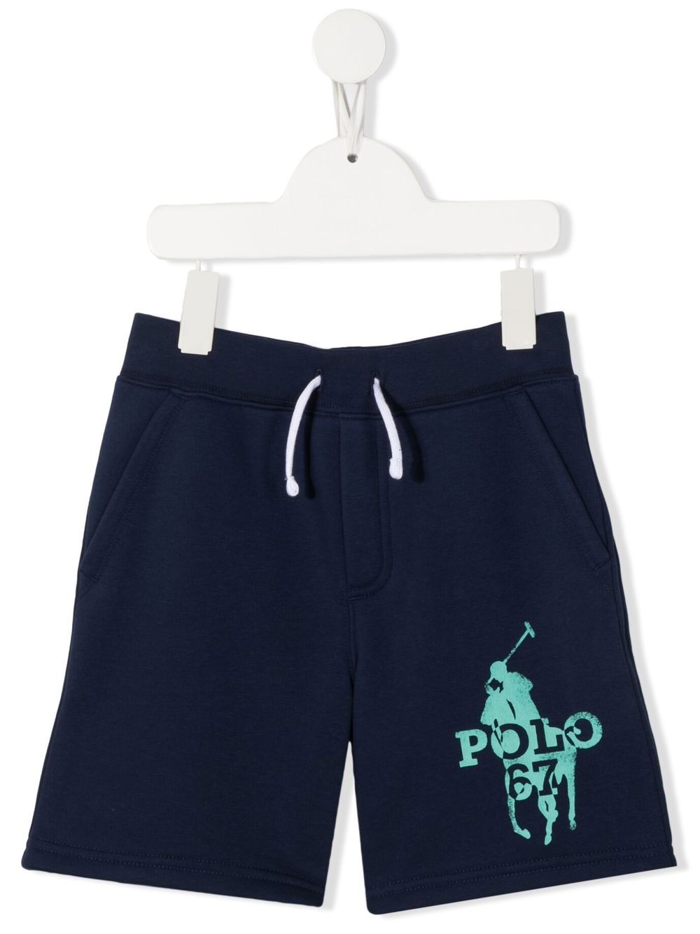 POLO RALPH LAUREN KIDS logo印花短裤 - 蓝色