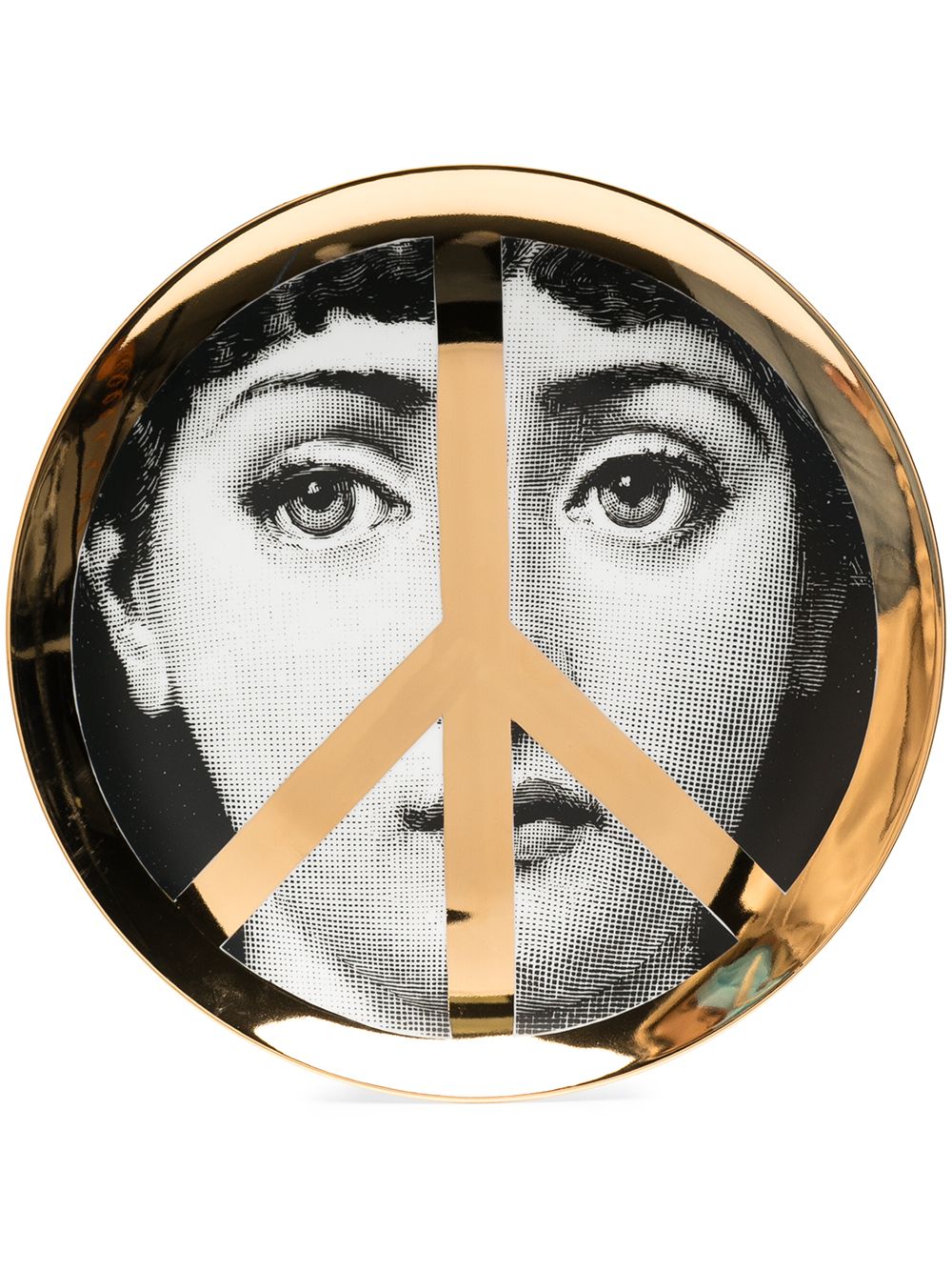 Fornasetti Lina Cavalieri 印花墙面挂饰餐盘 - 金色