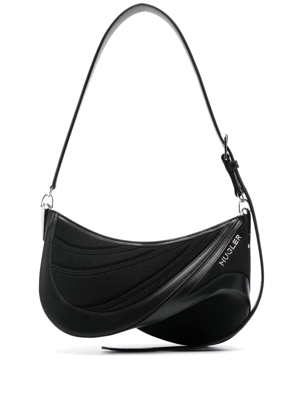 Mugler Spiral Curve 01 压纹单肩包 - 黑色