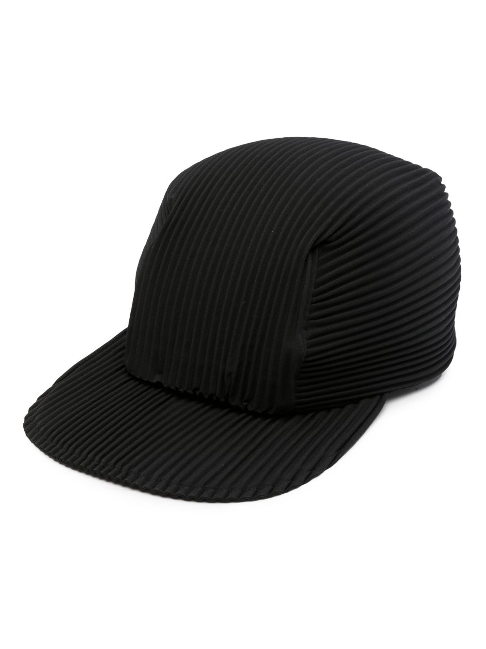 Homme Plissé Issey Miyake 细褶细节再生涤纶混纺棒球帽 - 黑色