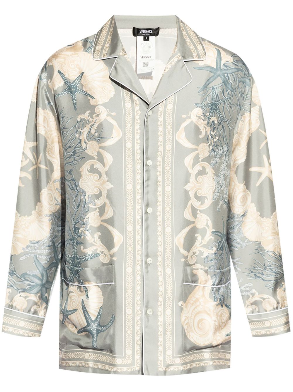 Versace Barocco Sea 真丝衬衫 - 蓝色