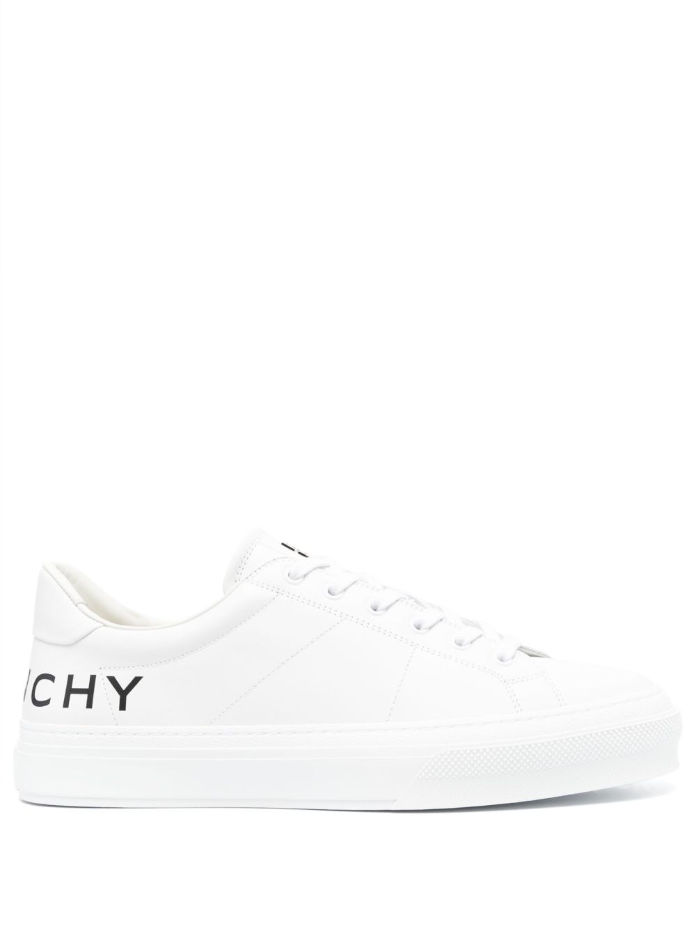Givenchy logo印花皮质运动鞋 - 白色