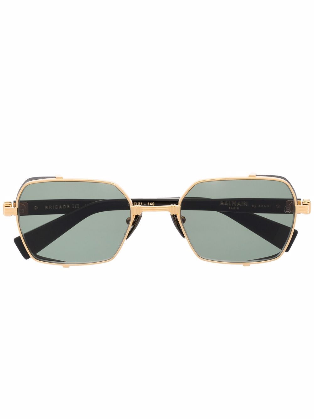 Balmain Eyewear 巴尔曼 侧拼接椭圆形框眼镜 - 黑色