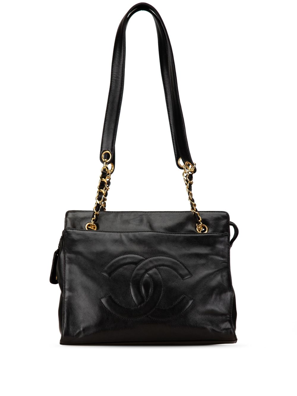 CHANEL Pre-Owned CC Lambskin Chain 托特包（1994-1996年典藏款） - 黑色