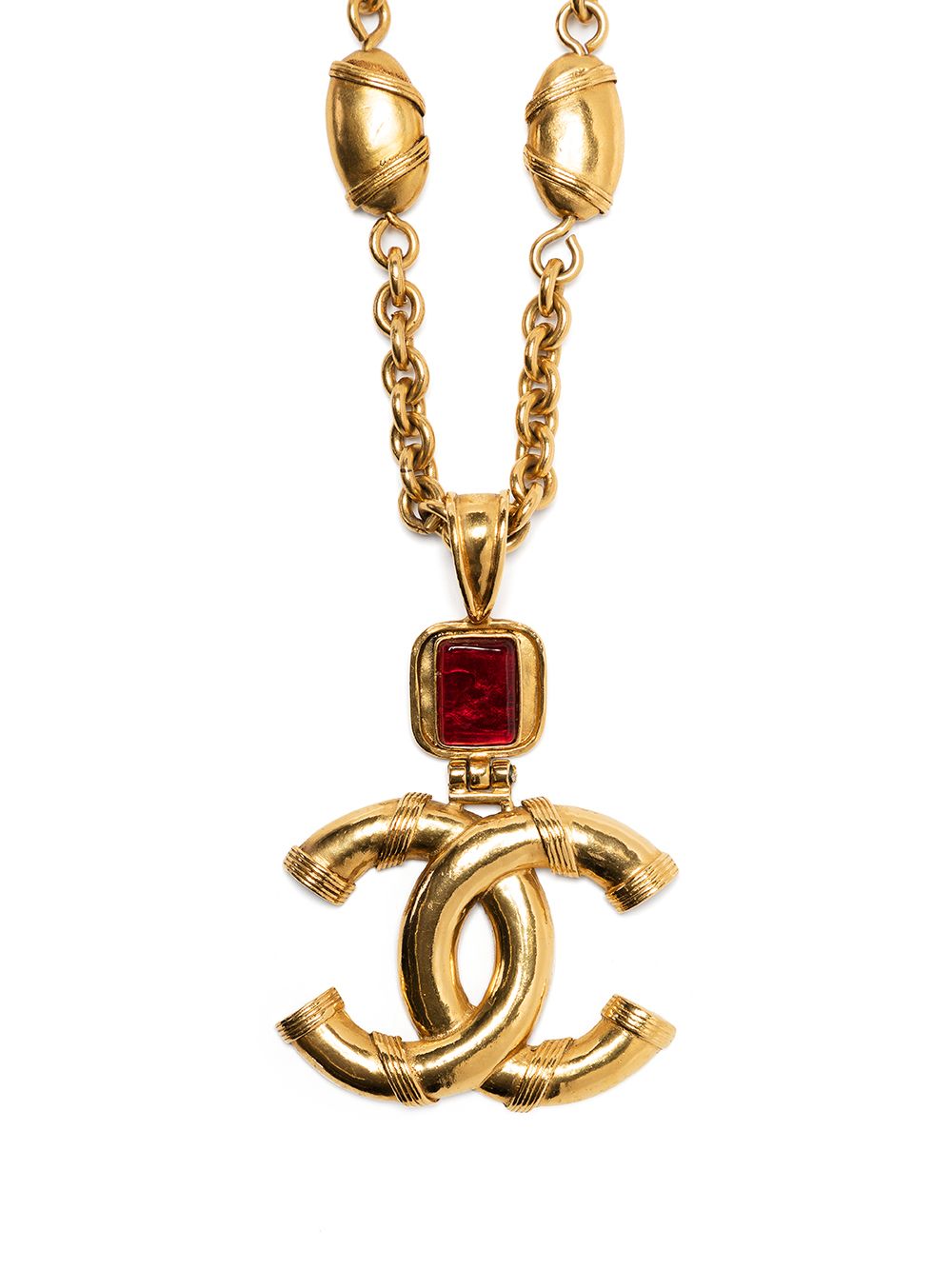 CHANEL Pre-Owned CC 宝石缀饰项链（1994年典藏款） - 金色