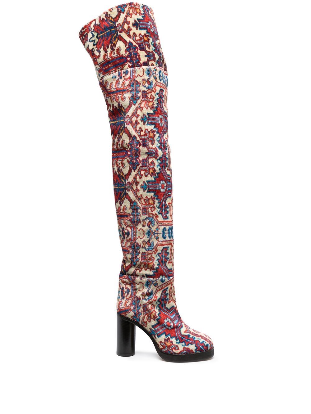 ISABEL MARANT Lurna 图案提花过膝靴 - 红色