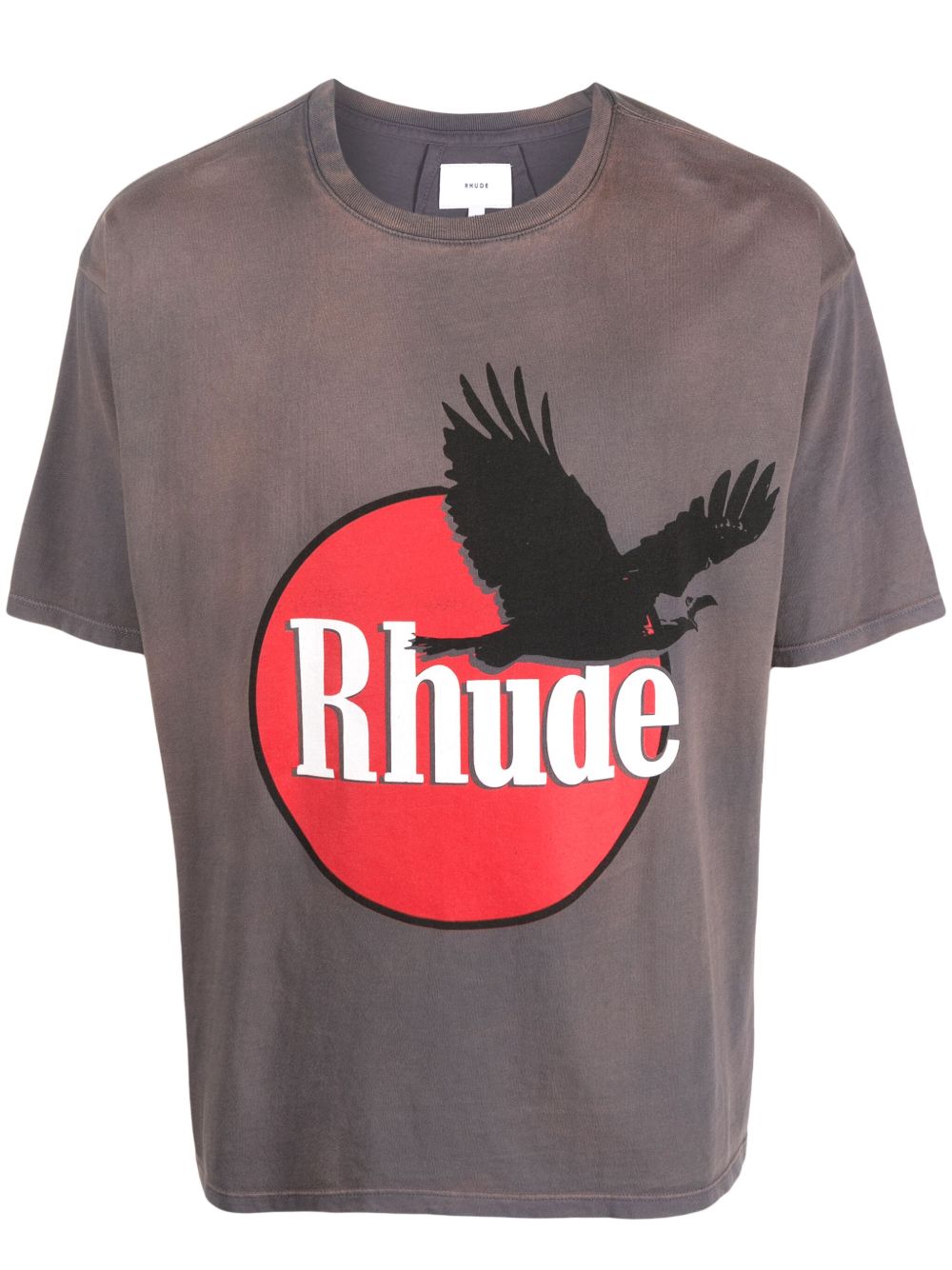 RHUDE logo印花棉T恤 - 灰色