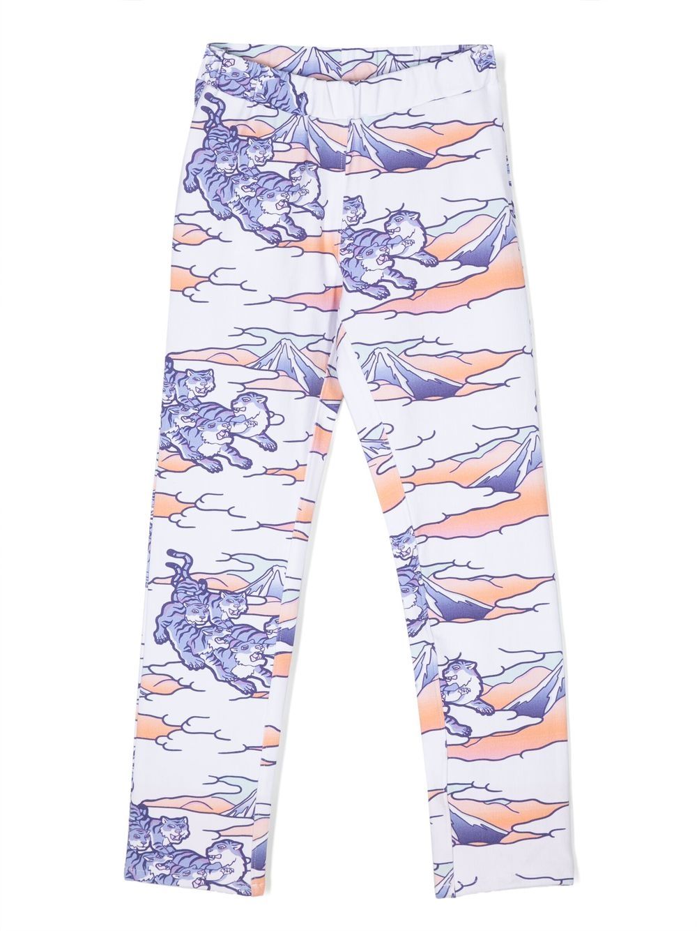 Kenzo Kids 大面积图案印花打底裤 - 白色