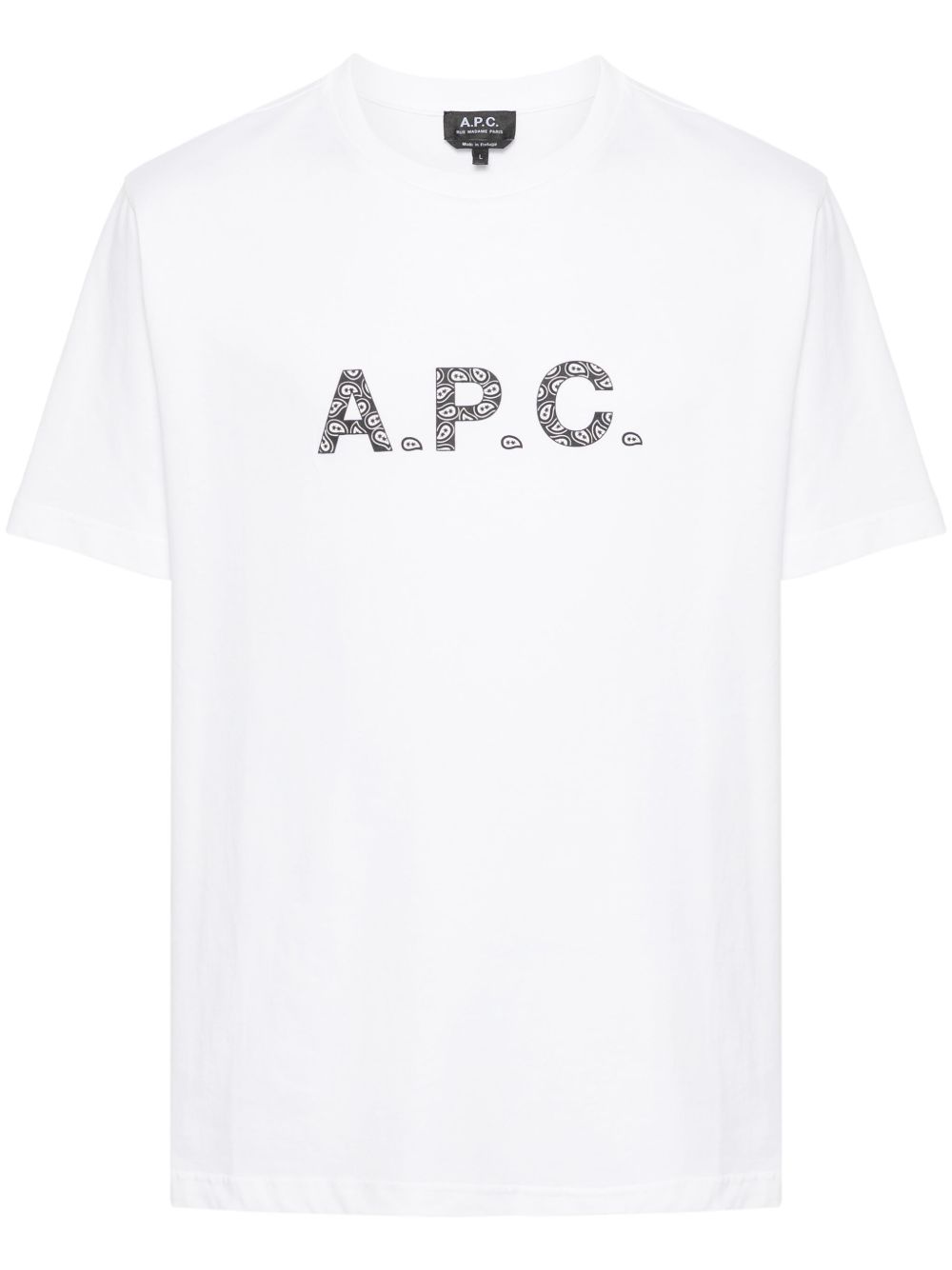 A.P.C. logo印花棉T恤 - 白色